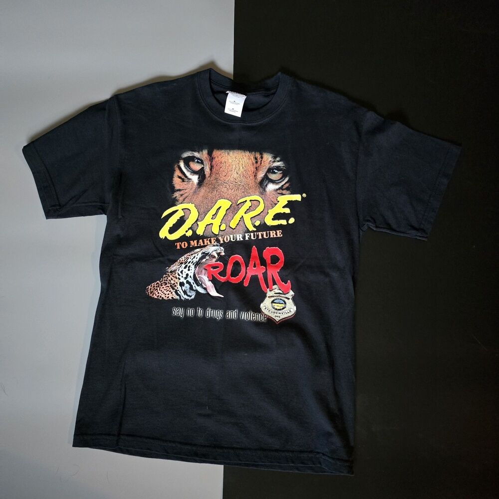 D.A.R.E. DARE To Resist Drugs and Violence Black T-Shirt Men's Unisex Medium NEW